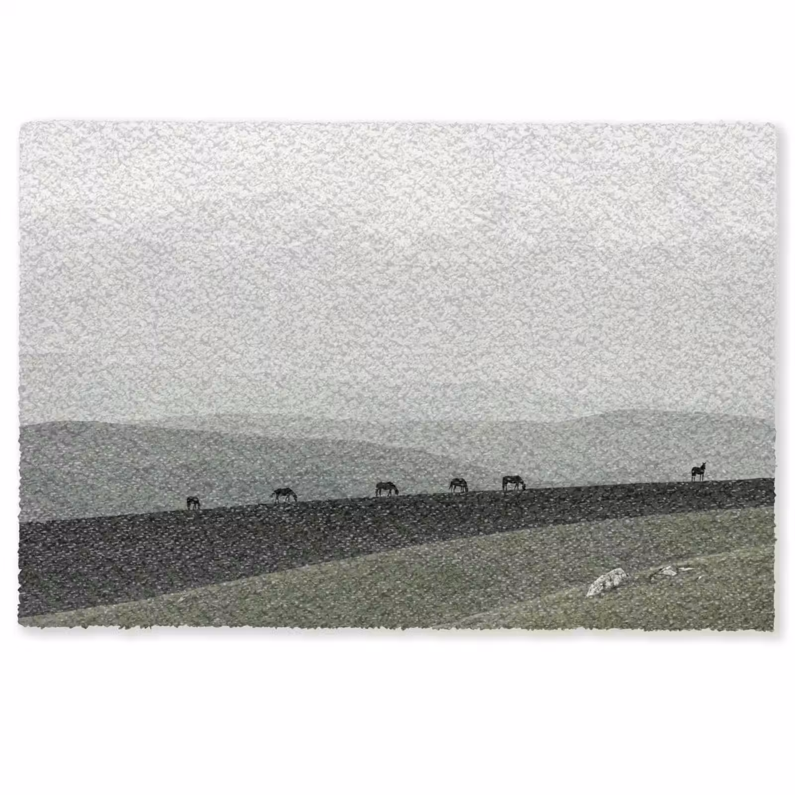 Deurmat - Grijs - Berg - Paarden — 1