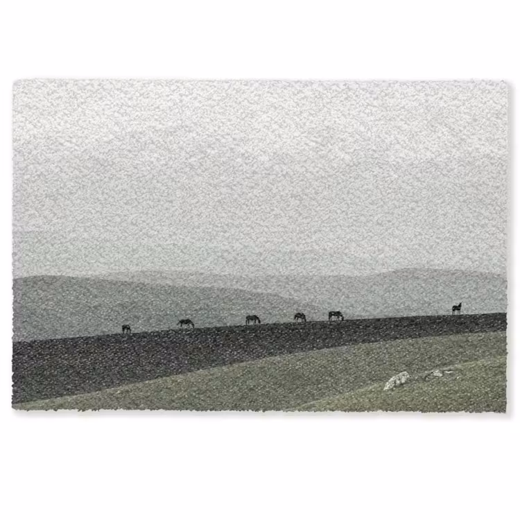 Deurmat - Grijs - Berg - Paarden — 1