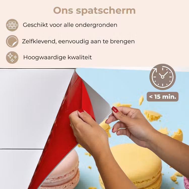 Spatscherm keuken - Macarons - Kleurrijk - Pastel — 4