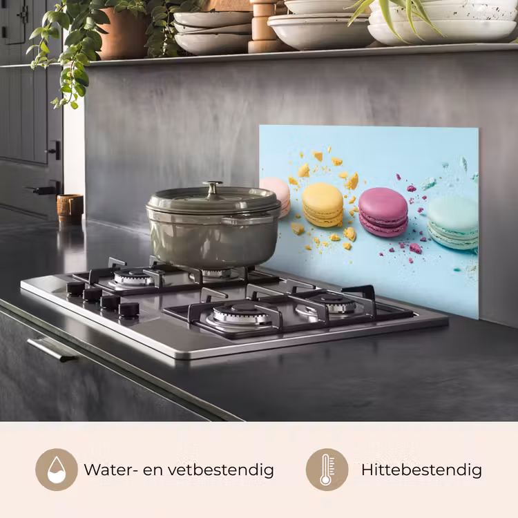 Spatscherm keuken - Macarons - Kleurrijk - Pastel — 7