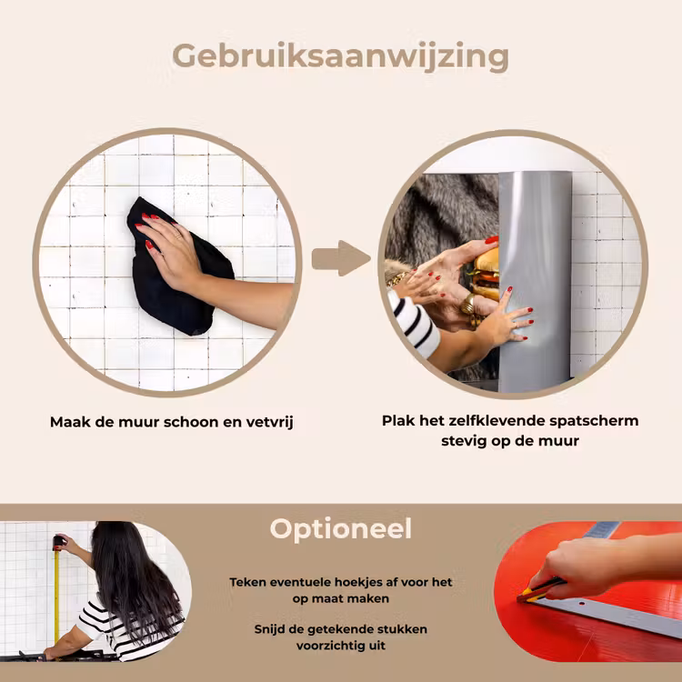Spatscherm keuken - Vrouw - Hamburger - Bontjas — 8