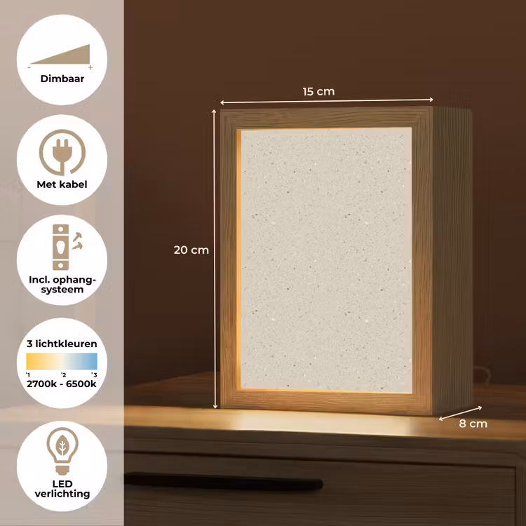Tafellamp - Lichtbeige - Terrazzo - Grijs — 7