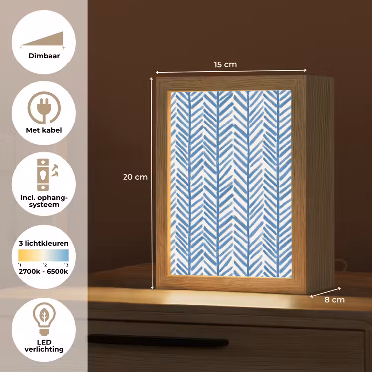 Tafellamp - Patroon - Streep - Blauw — 7