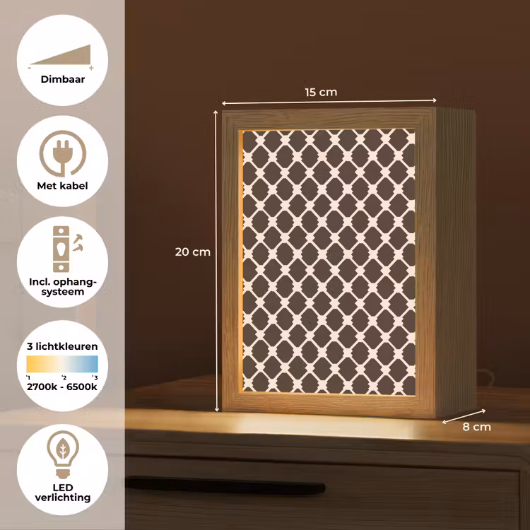 Tafellamp - Bruin - Ruitpatroon - Geometrisch — 7