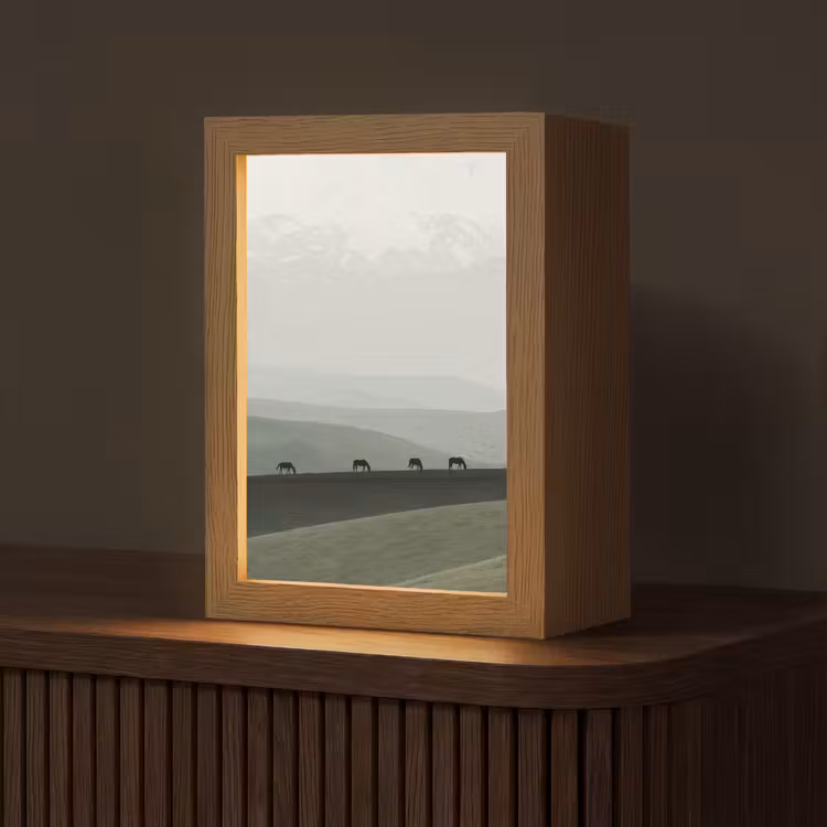 Tafellamp - Grijs - Berg - Paarden — 1