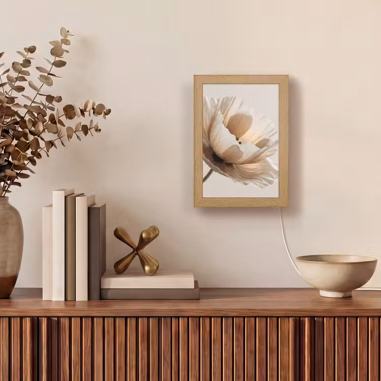 Tafellamp - Bloem - Beige - Crème — 4