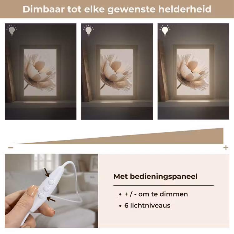 Tafellamp - Bloem - Beige - Crème — 8