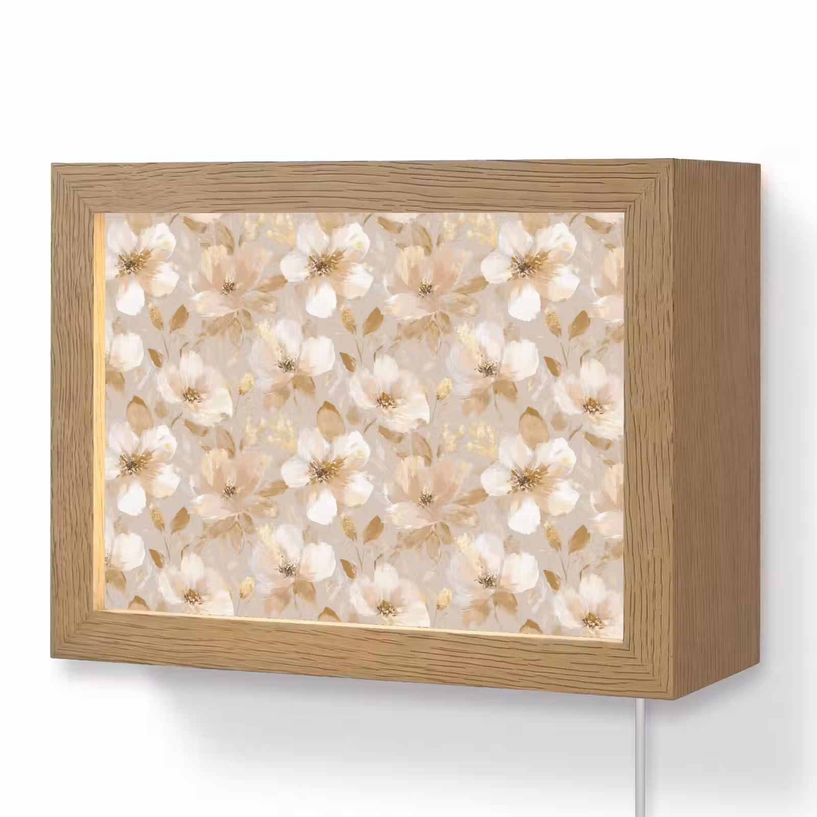 Lightbox - Wandlamp - Bloemen - artistiek - Goud — 1