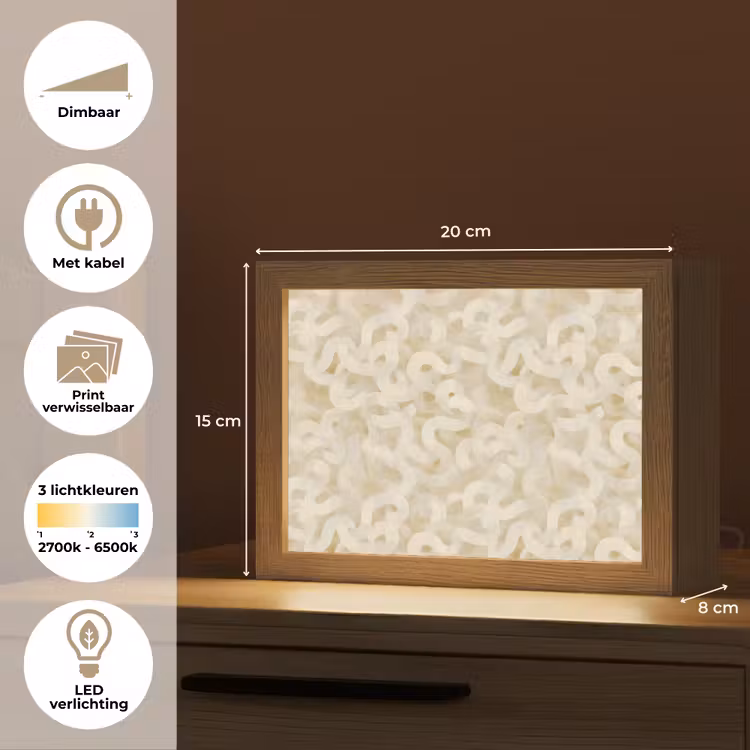 Lightbox - Wandlamp - Abstract - Lijnen - Beige — 9