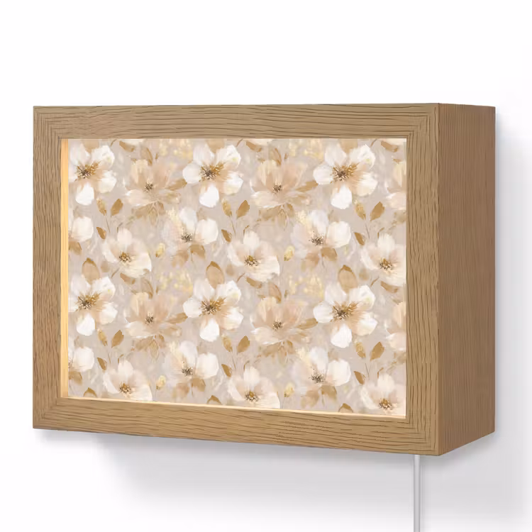 Lightbox - Wandlamp - Bloemen - artistiek - Goud — 1