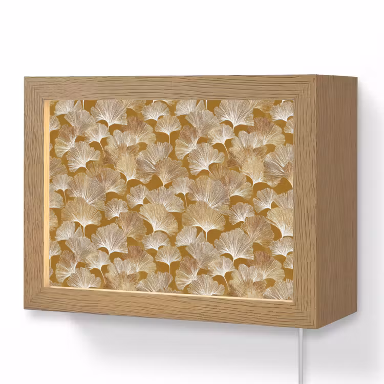 Lightbox - Wandlamp - Ginkgo - Bladeren - Goud — 1