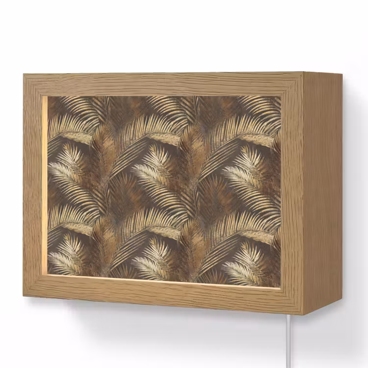 Lightbox - Wandlamp - Tropisch - Bladeren - Goud — 1