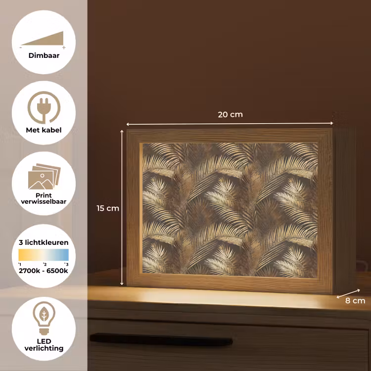 Lightbox - Wandlamp - Tropisch - Bladeren - Goud — 9