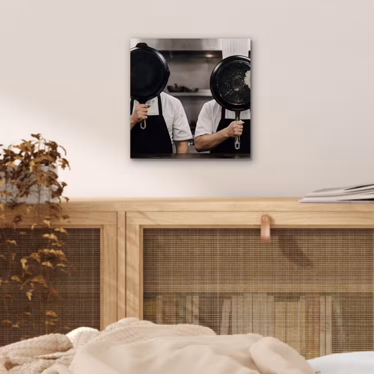Aluminium schilderij - Koks - Koekenpannen - Keuken — 4