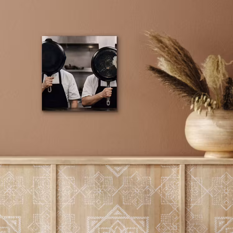 Aluminium schilderij - Koks - Koekenpannen - Keuken — 5