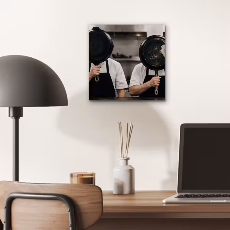 Aluminium schilderij - Koks - Koekenpannen - Keuken — 6
