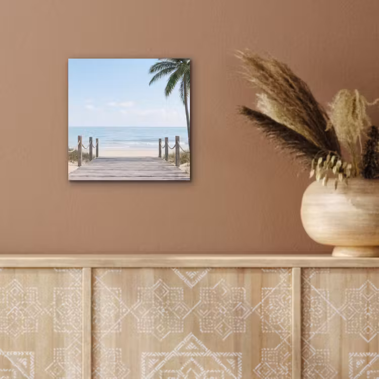 Aluminium schilderij - Palmbomen - Pad - Horizon — 5