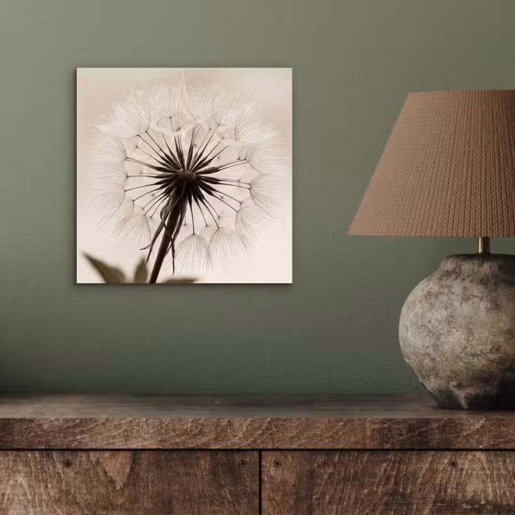 Aluminium schilderij - Paardenbloem - Minimalistisch - Wit — 3