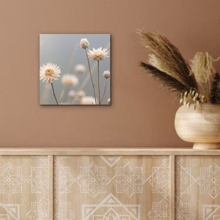Aluminium schilderij - Strobloemen - Wit - Daglicht — 5