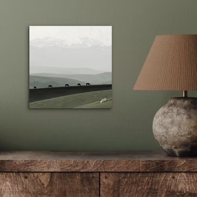 Aluminium schilderij - Grijs - Berg - Paarden — 3