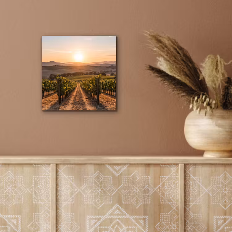 Aluminium schilderij - Wijngaard - Zonsondergang - Landschap — 5