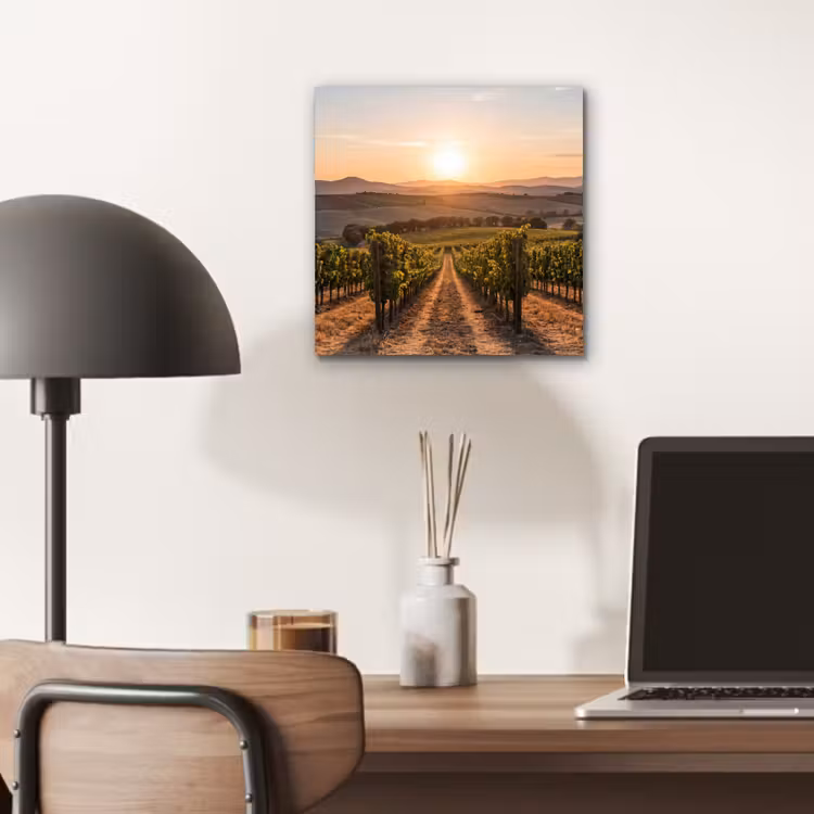 Aluminium schilderij - Wijngaard - Zonsondergang - Landschap — 6