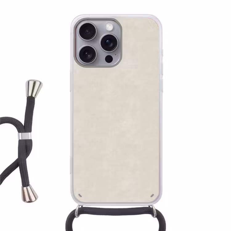 Telefoonhoesje met koord - Zandkleurig - Modern - Egaal — 1