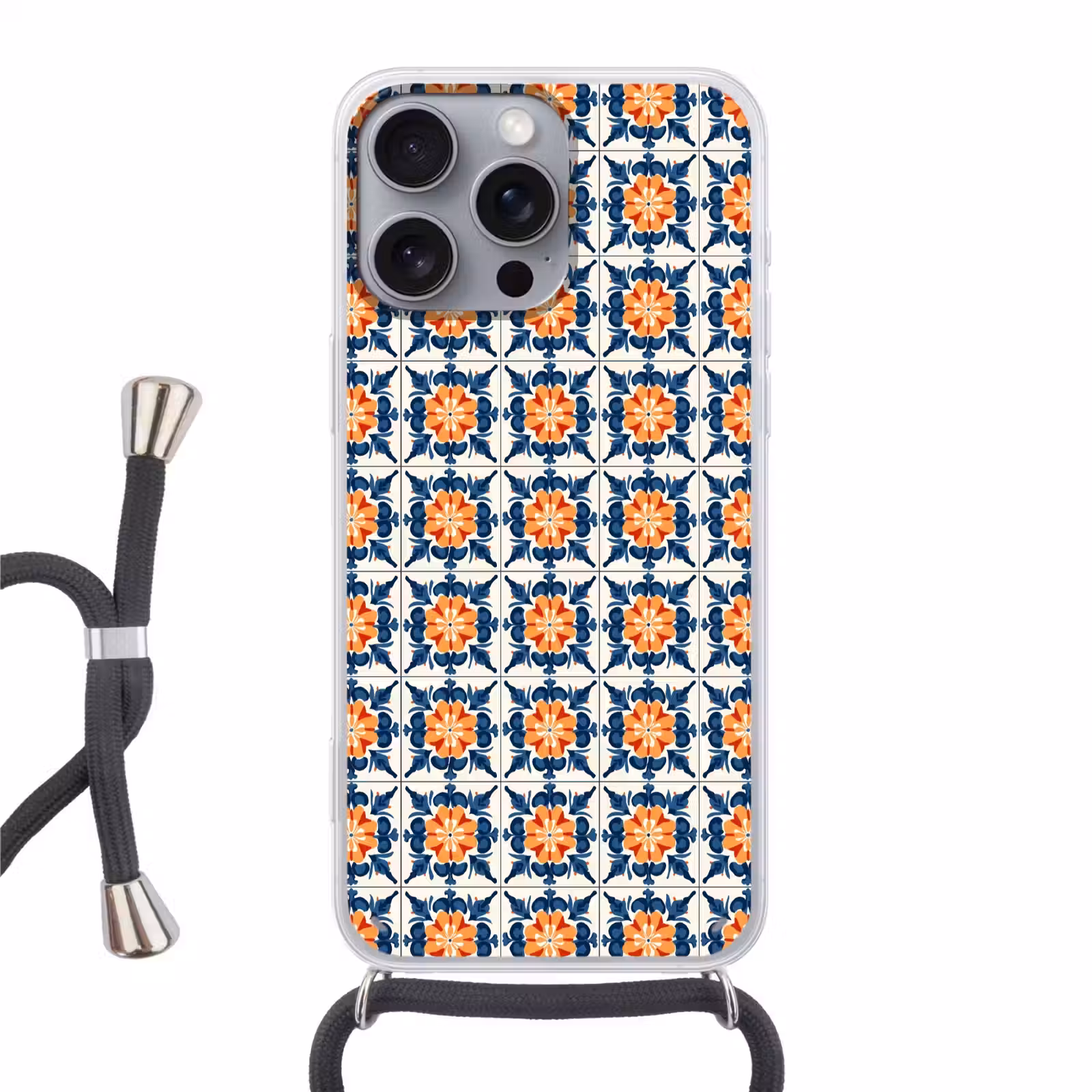 Telefoonhoesje met koord - Traditioneel - Tegel - Oranje — 1