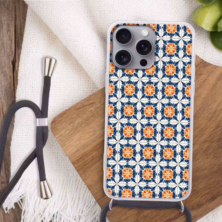 Telefoonhoesje met koord - Traditioneel - Tegel - Oranje — 3