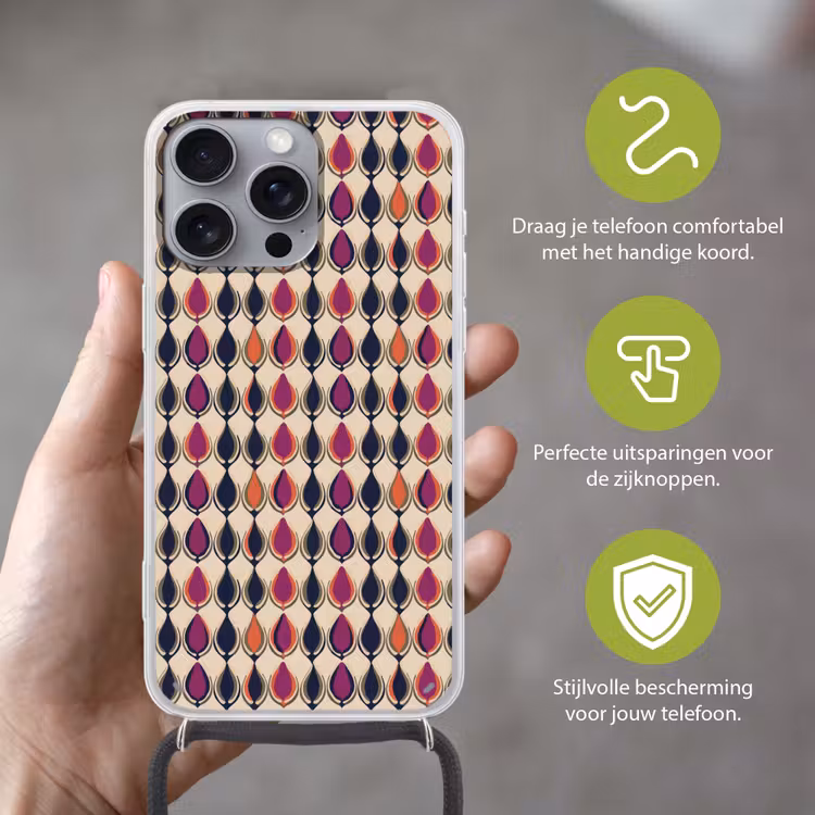 Telefoonhoesje met koord - Vintage - Retro - Kleurrijk — 4