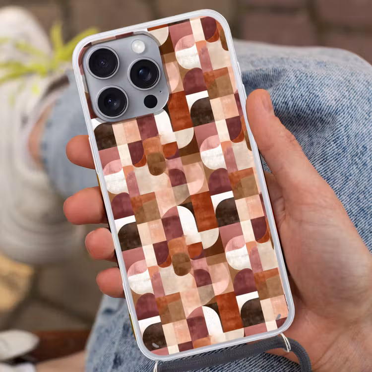 Telefoonhoesje met koord - Geometrie - Modern - Retro — 2