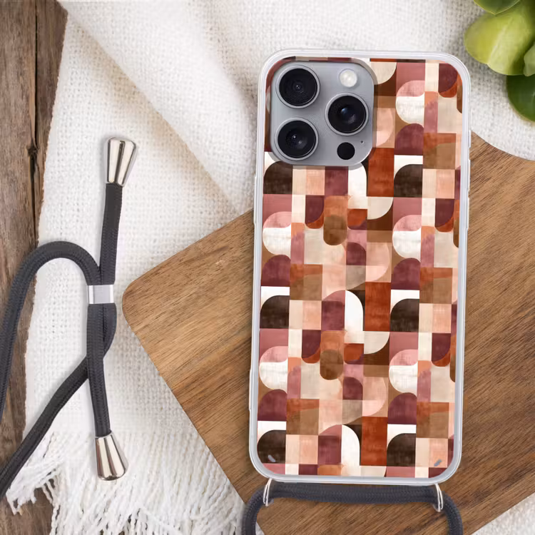 Telefoonhoesje met koord - Geometrie - Modern - Retro — 3
