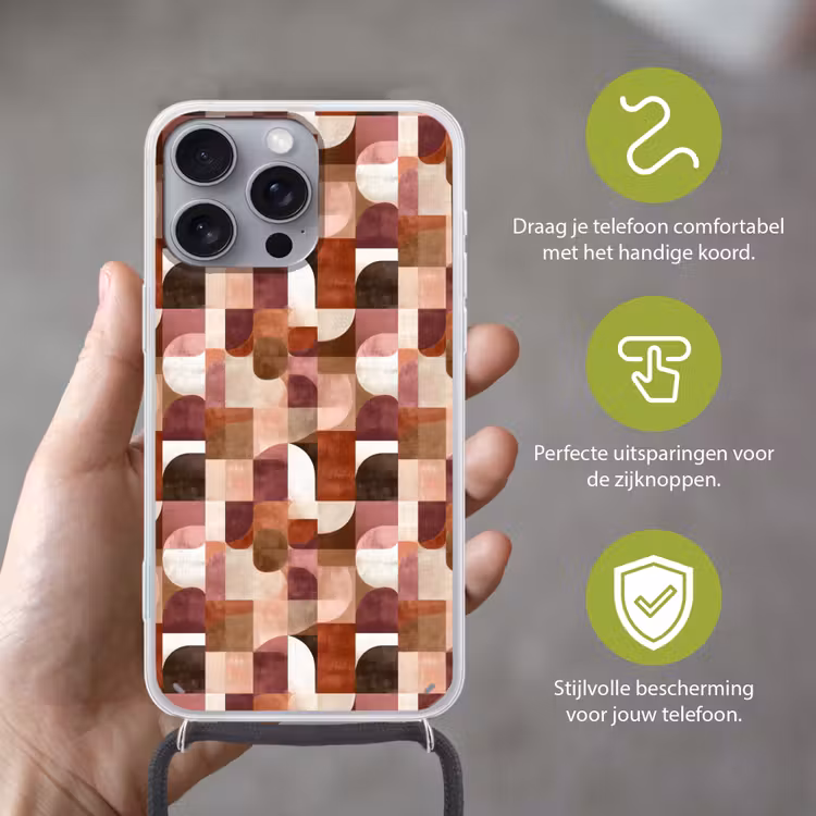 Telefoonhoesje met koord - Geometrie - Modern - Retro — 4