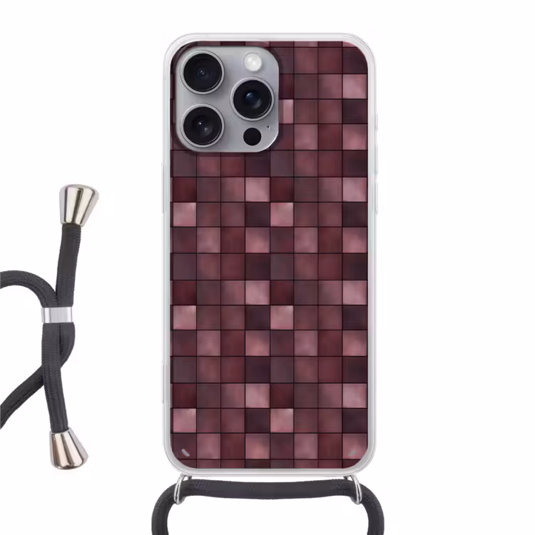 Telefoonhoesje met koord - Tegel - Patroon - Paars — 1