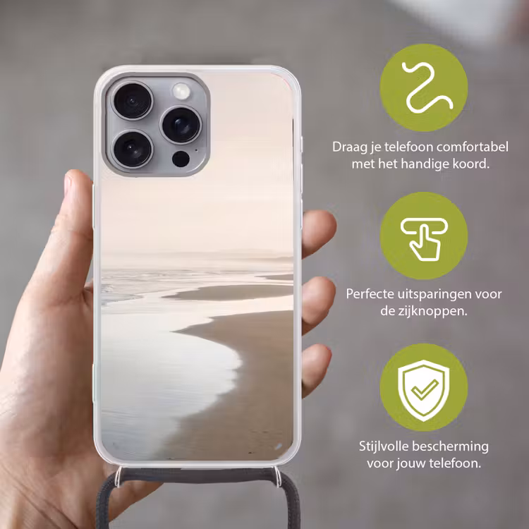 Telefoonhoesje met koord - Kustlijn - Strand - Oceaan — 4