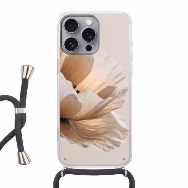 Telefoonhoesje met koord - Bloem - Beige - Crème — 1