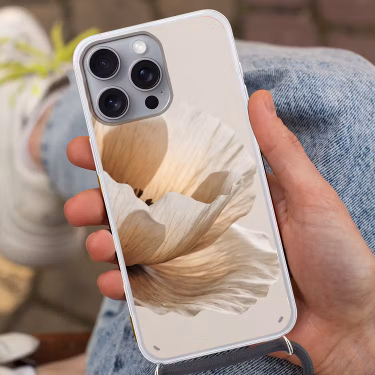 Telefoonhoesje met koord - Bloem - Beige - Crème — 2