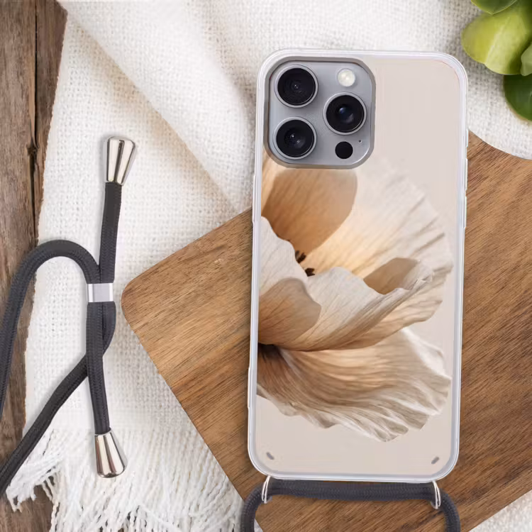 Telefoonhoesje met koord - Bloem - Beige - Crème — 3