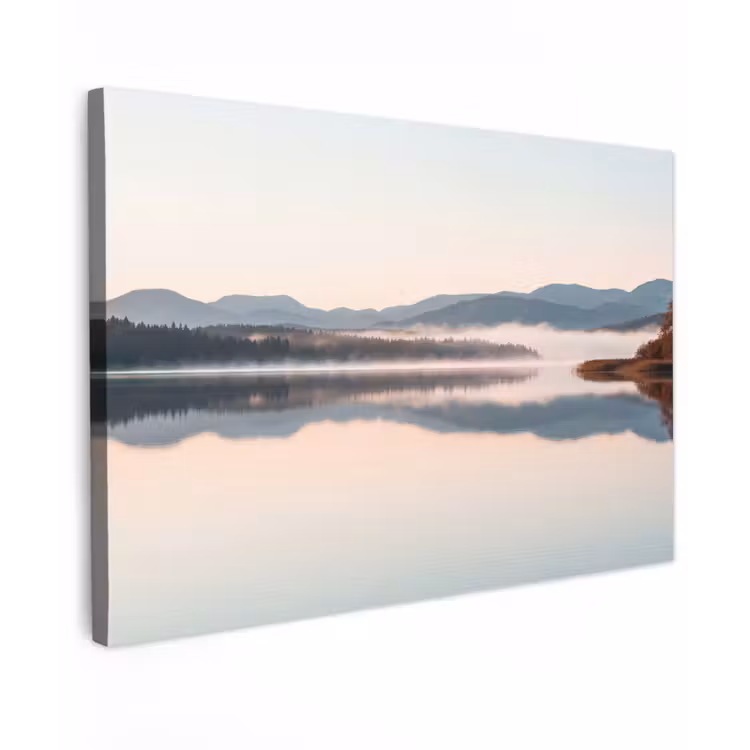 Buiten canvas - Water - Bomen - Mistlaag — 1