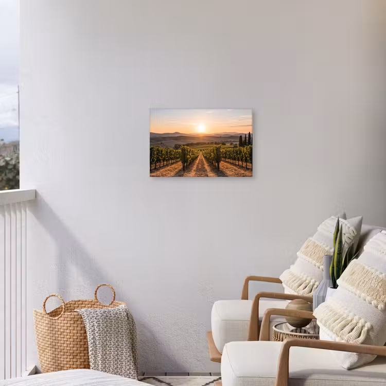 Buiten canvas - Wijngaard - Zonsondergang - Landschap — 4