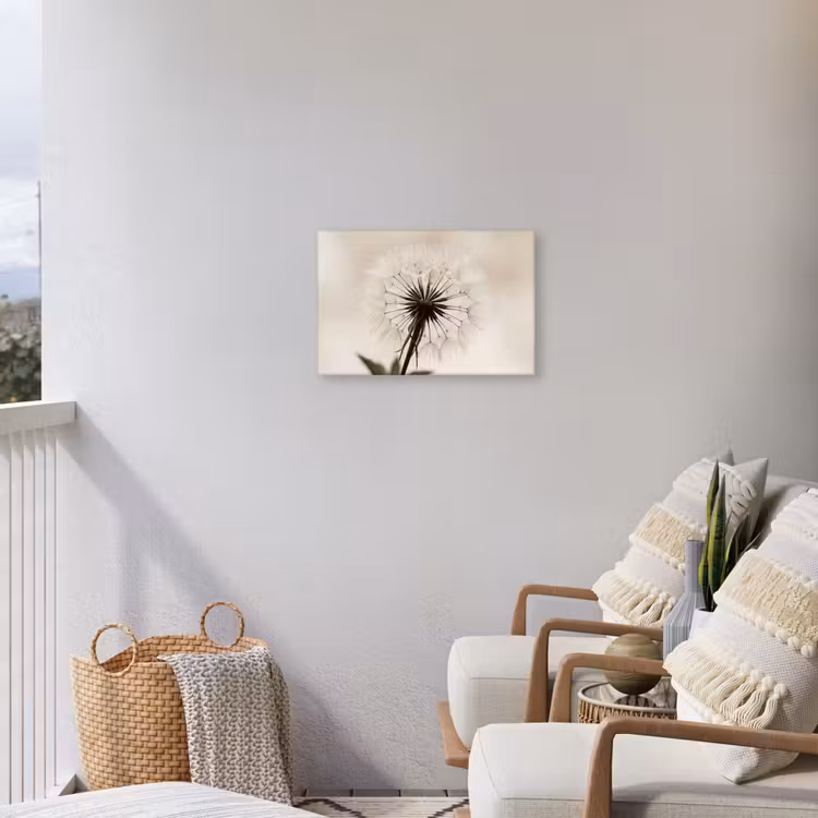Buiten canvas - Paardenbloem - Minimalistisch - Wit — 4