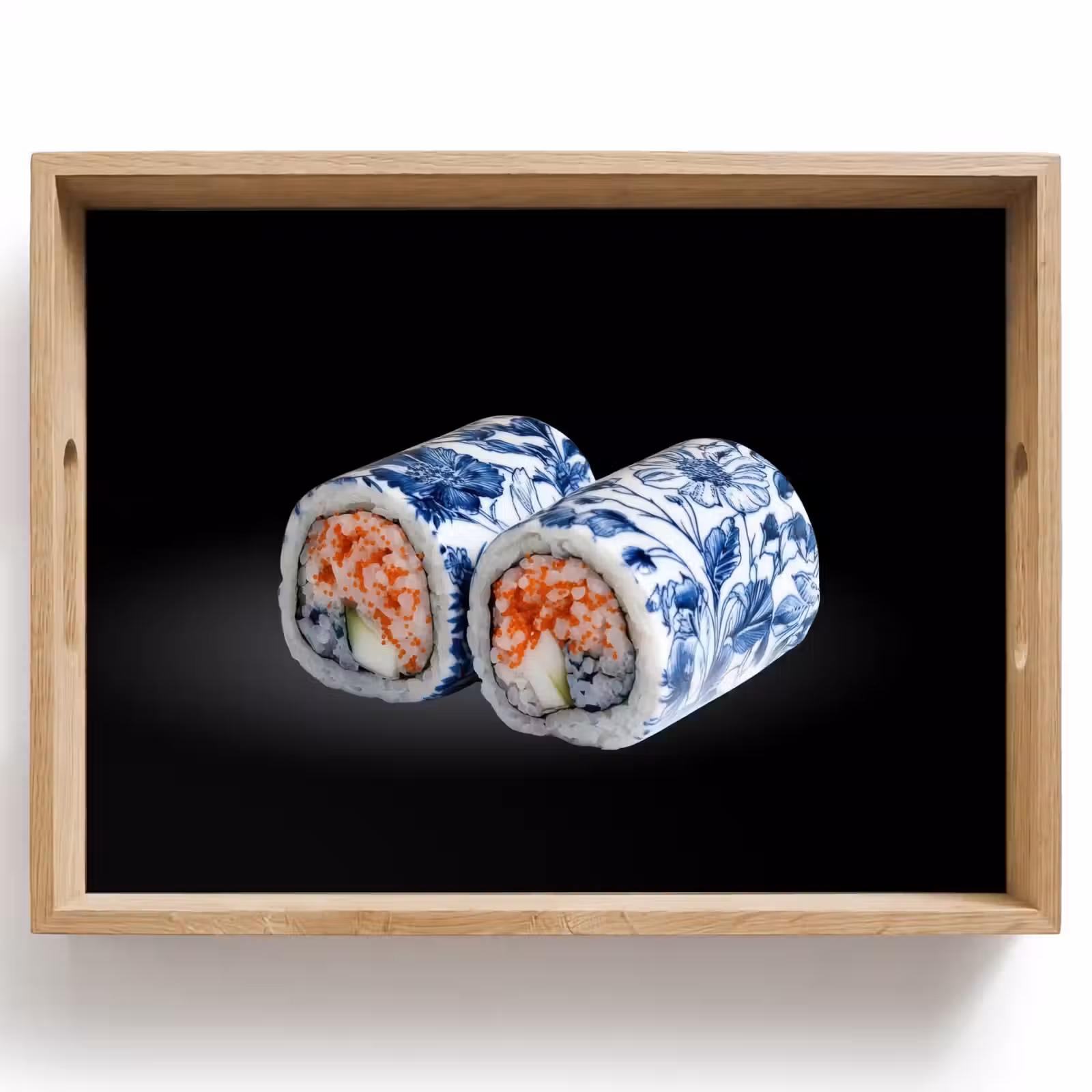 Dienblad - Sushi - Delfts blauw - Rijst - Vis - Elegant — 1