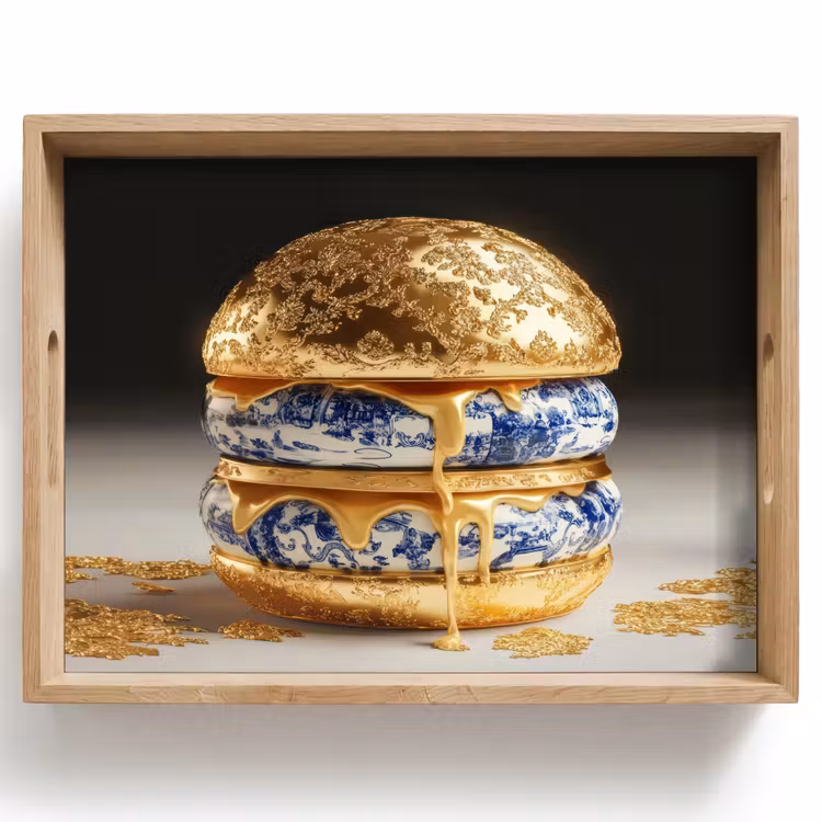 Dienblad - Delftsblauw - Goud - Burger
