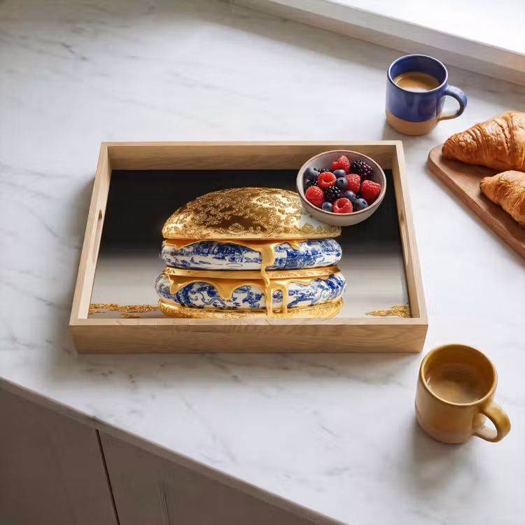 Dienblad - Delftsblauw - Goud - Burger — 4