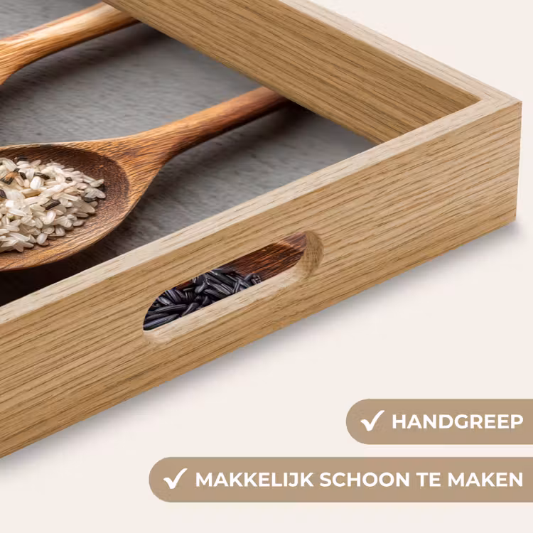 Dienblad - Houten - Lepels - Rijst - Zaden — 5