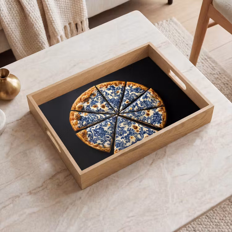 Dienblad - Pizza - Eten - Delftsblauw — 2