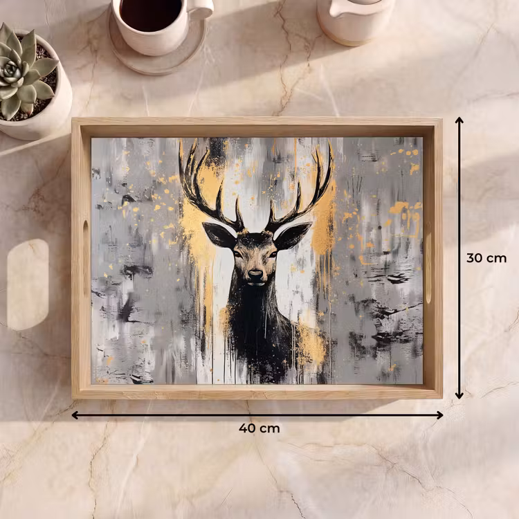 Dienblad - Abstract - Hert - Gewei - Goud — 9
