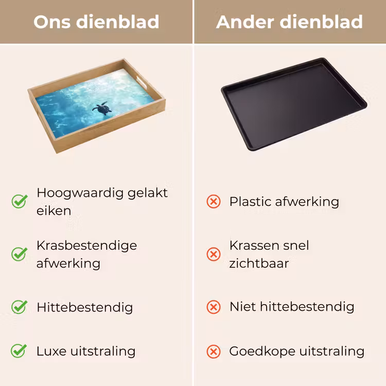 Dienblad - Schildpad - Zee - Blauw - Schittering — 3