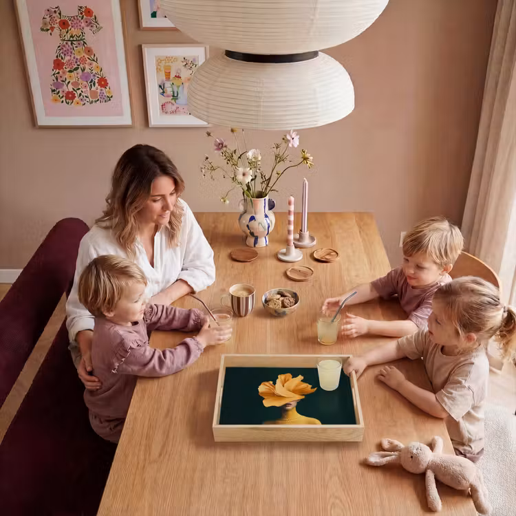 Dienblad - Vrouw - Hoed - Geel — 7