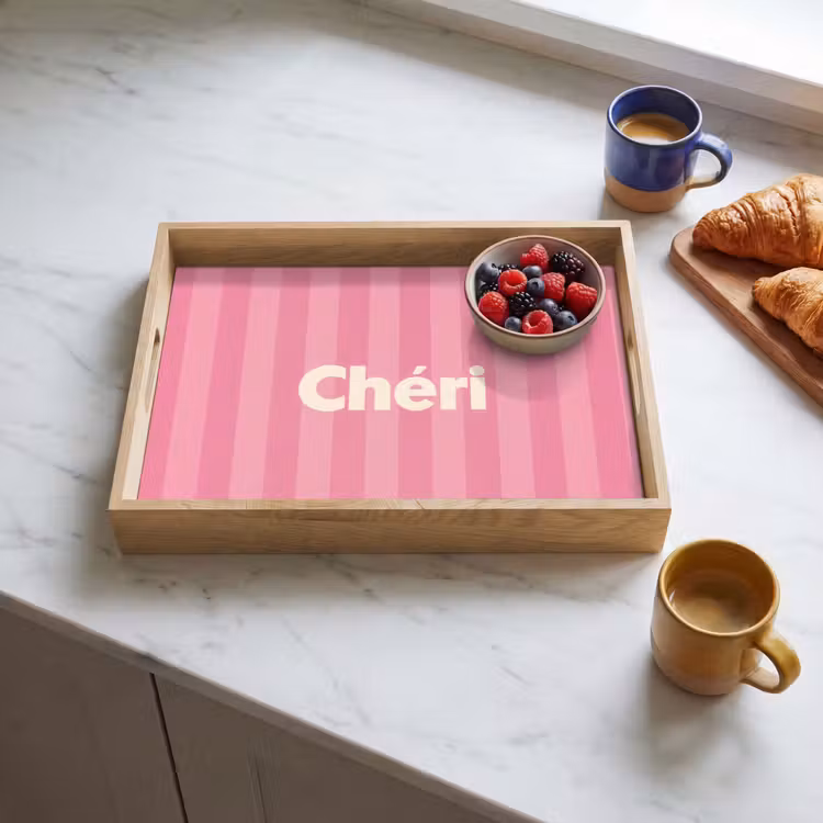 Dienblad - Gestreept - Roze - Chéri — 4